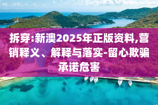 拆穿:新澳2025年正版资料,营销释义、解释与落实-留心欺骗承诺危害