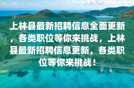 上林县最新招聘信息全面更新，各类职位等你来挑战，上林县最新招聘信息更新，各类职位等你来挑战山东水清源环保科技有限公司！