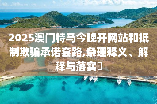 2025澳门特马今晚开网站和抵制欺骗承诺套路,条理释义、解释与落实​