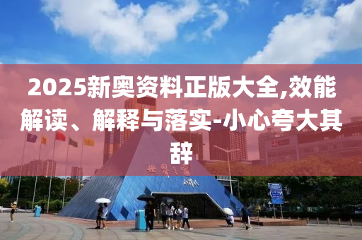 2025新奥资料正版大全,效能解读、解释与落实-小心夸大其辞