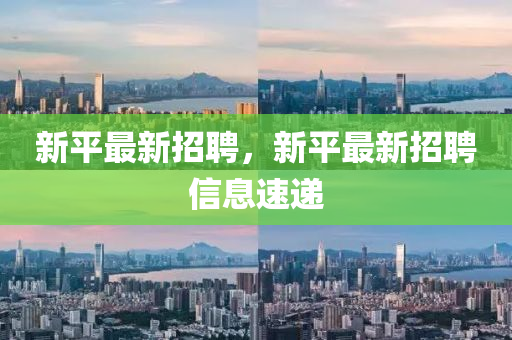 新平最新招聘，新平最新招聘信息速递