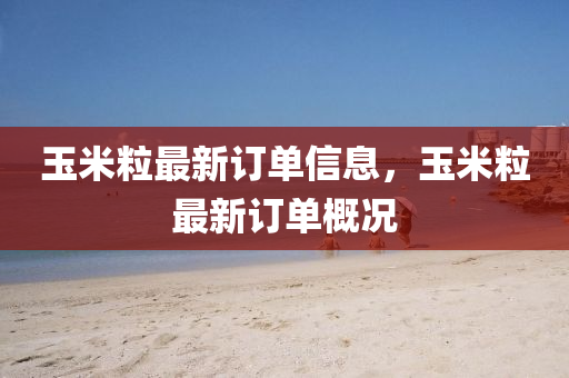玉米粒最新订山东水清源环保科技有限公司单信息，玉米粒最新订单概况