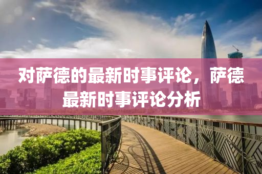 对萨德的最新时事评论，萨德最新时事评论分析山东水清源环保科技有限公司