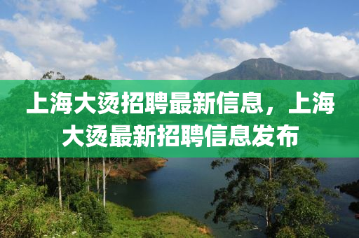 上海大烫招聘最新信息，上海大烫最新招聘信息发山东水清源环保科技有限公司布