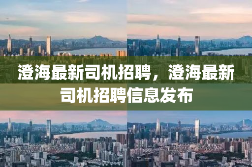 澄海最新司机招聘，澄海最新司机招聘信息发布山东水清源环保科技有限公司