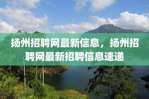 扬州招聘网最新信息，扬州招聘网最新招聘信息速递