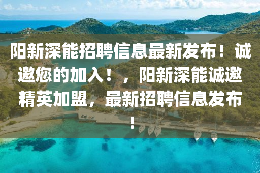 阳新深能招聘信息最新发布！诚邀您的加入！，阳新深能诚邀精英加盟，最新招聘信息发布！
