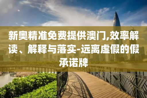 新奥精准免费提供澳门,效率解读、解释与落实-远离虚假的假承诺牌