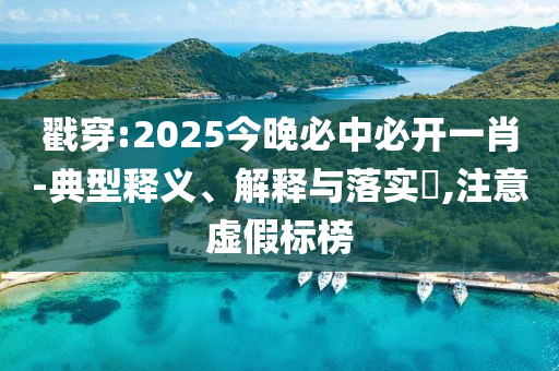 戳穿:2025今晚必中必开一肖-典型释义、解释与落实​,注意虚假标榜