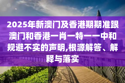 2025年新澳门及香港期期准跟澳门和香港一肖一特一一中和规避不实的声明,根源解答、解释与落实