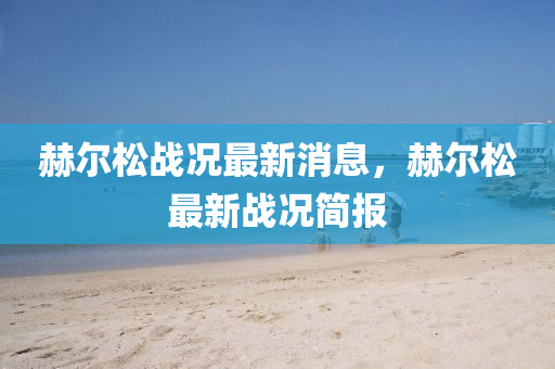 赫尔松战况最新消息，赫尔松最新战况简报