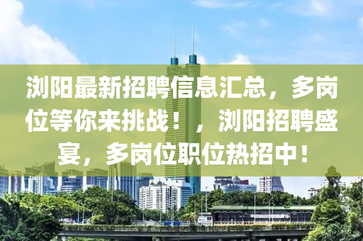 浏阳最新招聘信息汇总，多岗位等你来挑战！，浏阳招聘盛宴，多岗位职位热招中！