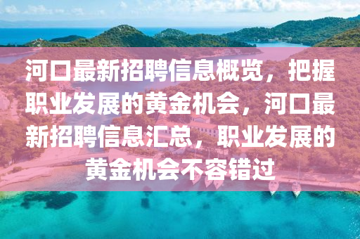 河口最新招聘信息概览，把握职业发展的黄金机会，河口最新招聘信息汇总，职业发展的黄金机会不容错过