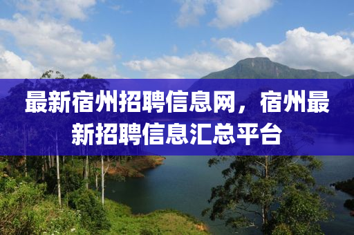 最新宿州招聘信息网，宿州最新招聘信息汇总平台