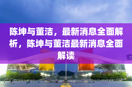 陈坤与董洁，最新消息全面解析，陈坤与董洁最新消息全面解读