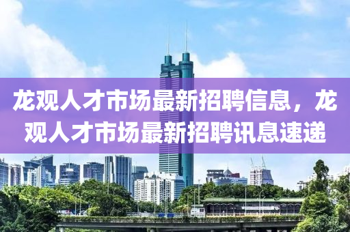 龙观人才市场最新招聘信息，龙观人才市场最新招聘讯息速递
