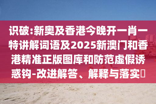 识破:新奥及香港今晚开一肖一特讲解词语及2025新澳门和香港精准正版图库和防范虚假诱惑钩-改进解答、解释与落实​