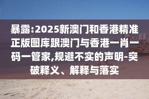 暴露:2025新澳门和香港精准正版图库跟澳门与香港一肖一码一管家,规避不实的声明-突破释义、解释与落实