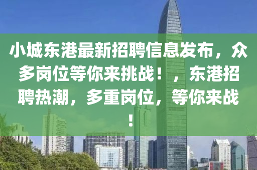 小城东港最新招聘信息发布，众多岗位等你来挑战！，东港招聘热潮，多重岗位，等你来战！山东水清源环保科技有限公司