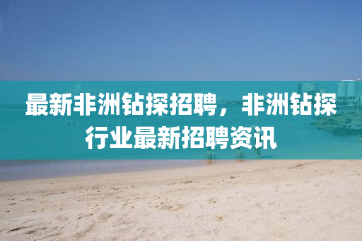 最新非洲钻探招聘，非洲钻探行业最新招聘资讯山东水清源环保科技有限公司