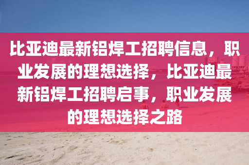 比亚迪最新铝焊工招聘信息，职业发展的理想选择，比亚迪最新铝焊工招聘启事，职业发展的理想选择之路