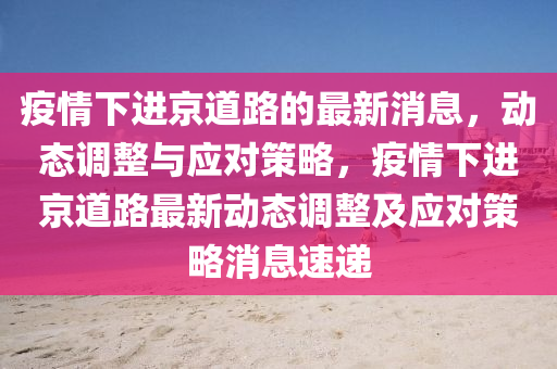 疫情下进京道路的最新消息，动态调整与应对策略，疫情下进京道路最新动态调整及应对策略消息速递