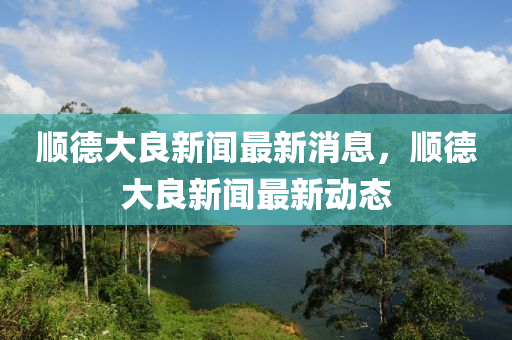 顺德大良新闻最新消息，顺德大良新闻最新动态