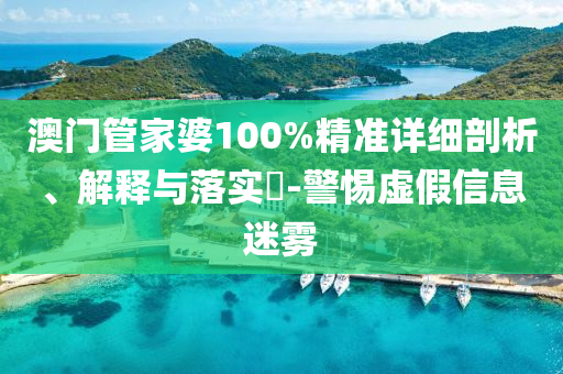 澳门管家婆100%精准详细剖析、解释与落实​-警惕虚假信息迷雾