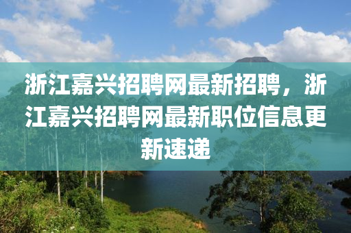 浙江嘉兴招聘网最新招聘，浙江嘉兴招聘网最新职位信息更新速递