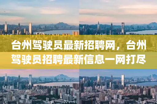 台州驾驶员最新招聘网，台州驾驶员招聘最新信息一网打山东水清源环保科技有限公司尽